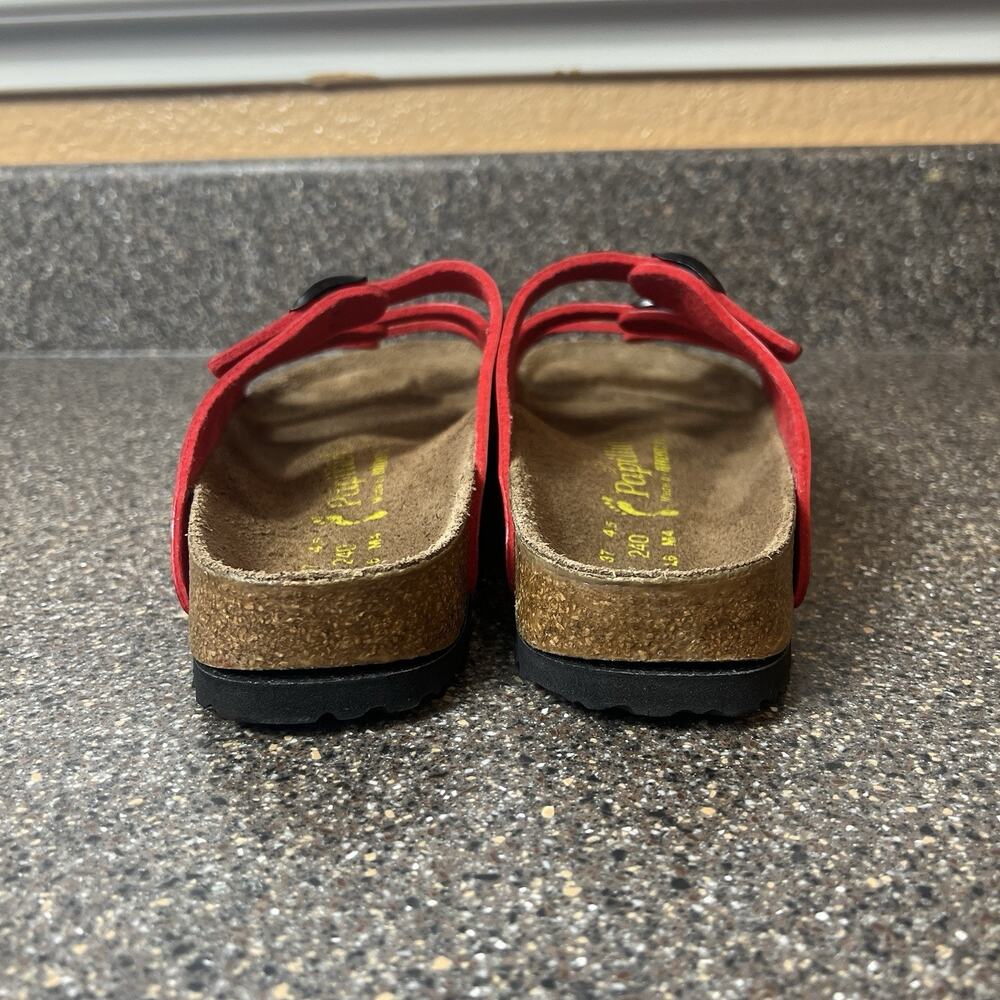 Papillio By Birkenstock Florida Three Strap Womens Sz 6 N EU 37 Red Floral Swirl - Picture 9 of 12